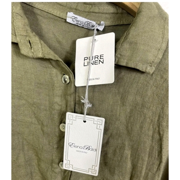 Elena Baldi Pure Linen Dress Made in Italy - Picture 3 of 4